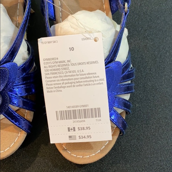 Gymboree blue butterfly sandals size 10 - Picture 3 of 4
